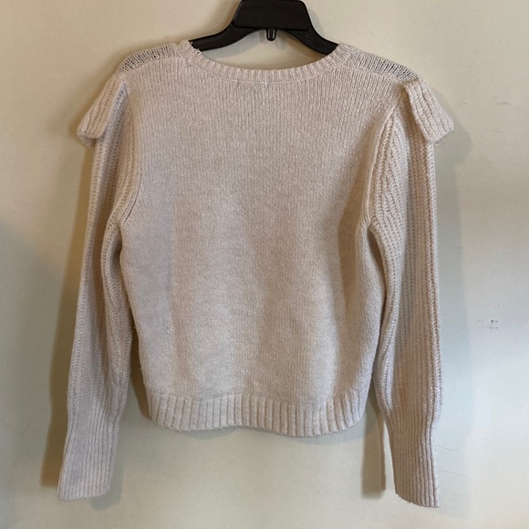 Wild Fable Soft Cream Ruffle Knit Sweater, Size Small - Picture 6 of 10